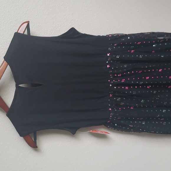 NWT Wonder Nation girls black sequence dress size XXL (18) - Picture 7 of 9